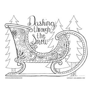 Christmas sled coloring page