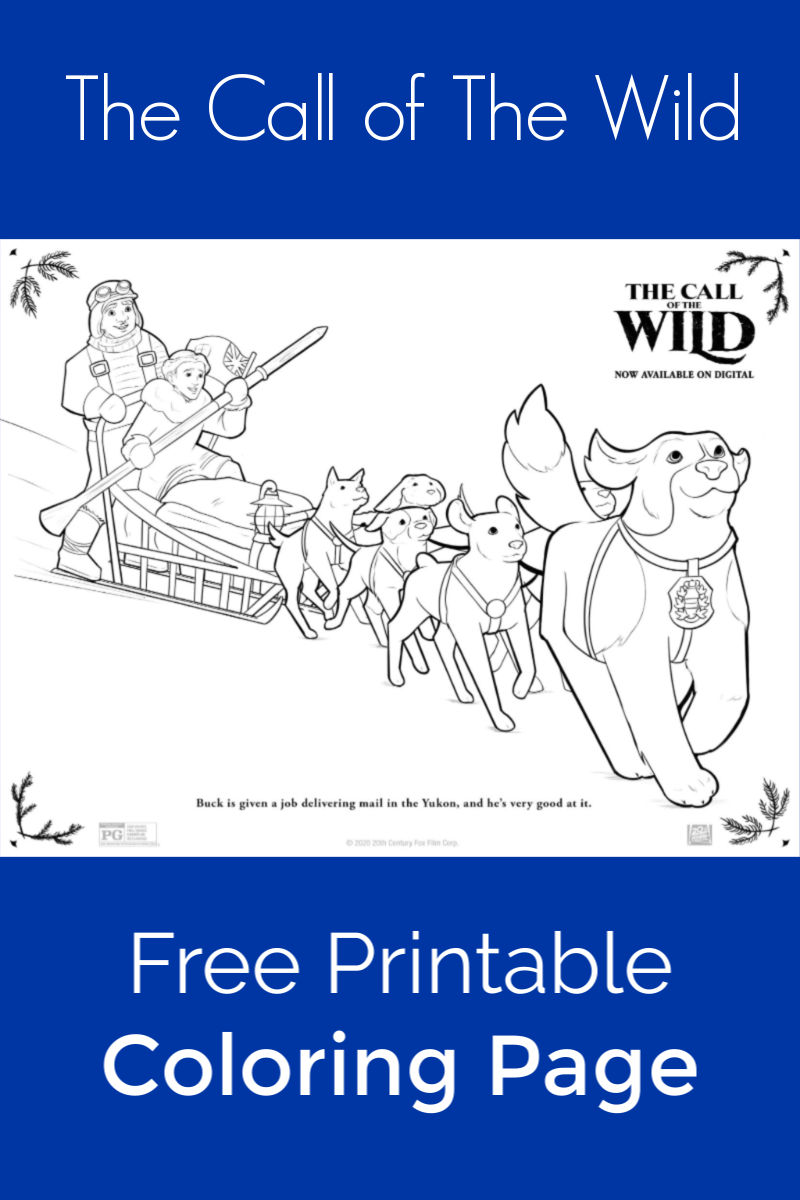 Dog sled coloring page from the call of the wild