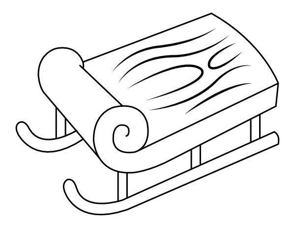 Printable sled coloring page