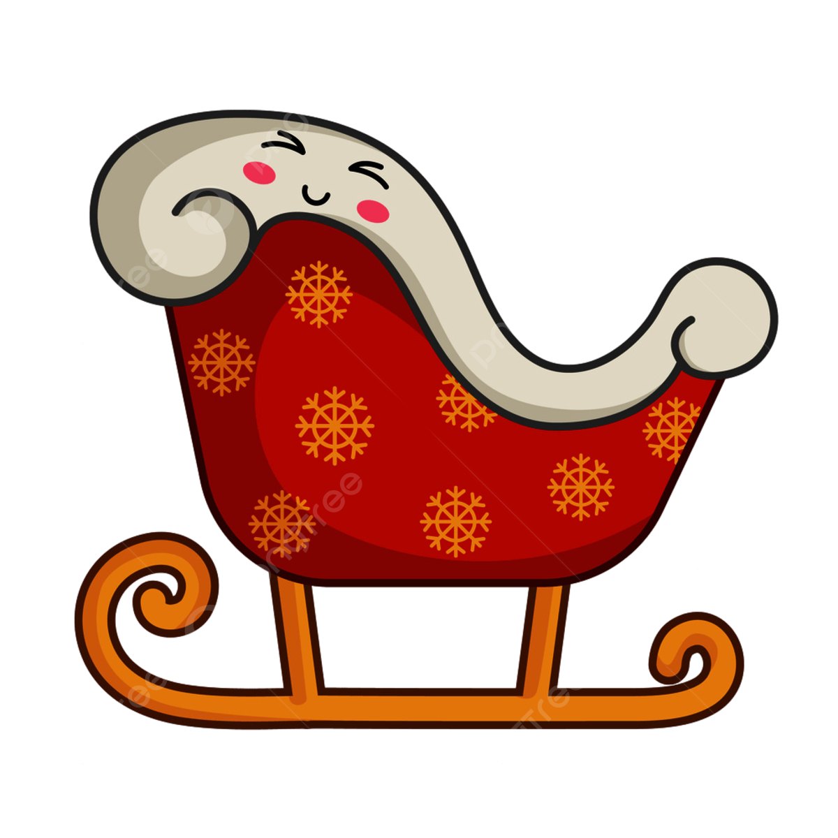 Santa claus sleigh clipart png images kawaii christmas sleigh of santa claus symbol holiday poster png image for free download