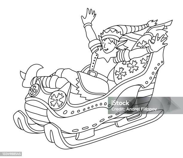 Coloring page of cartoon food truck vehicle stock illustration