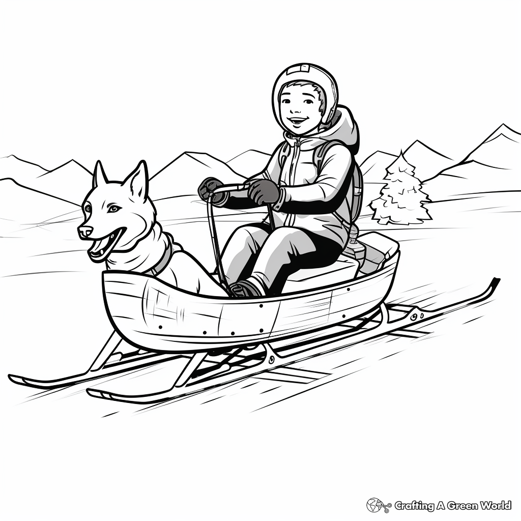 Sled dog coloring pages