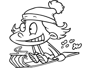 Sledding coloring pages