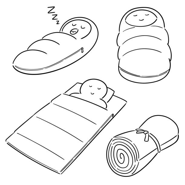 Sleeping bag stock illustration