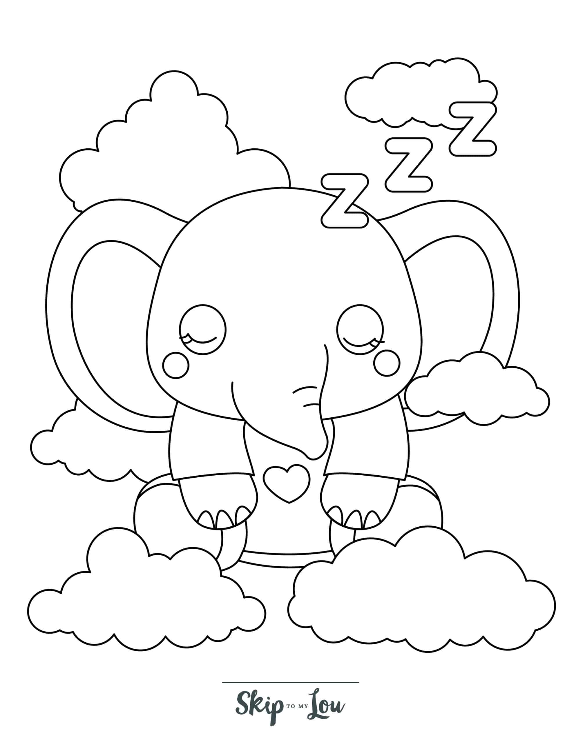 Free elephant coloring pages with full book skip to my lou