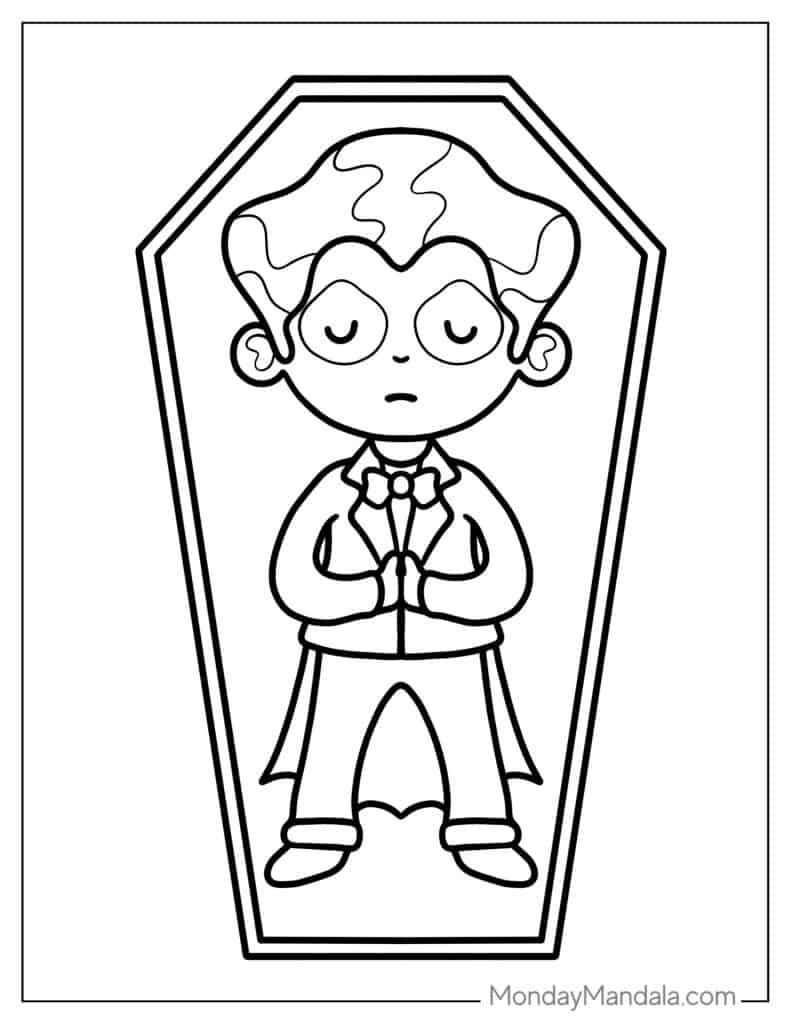 Vampire coloring pages free pdf printables