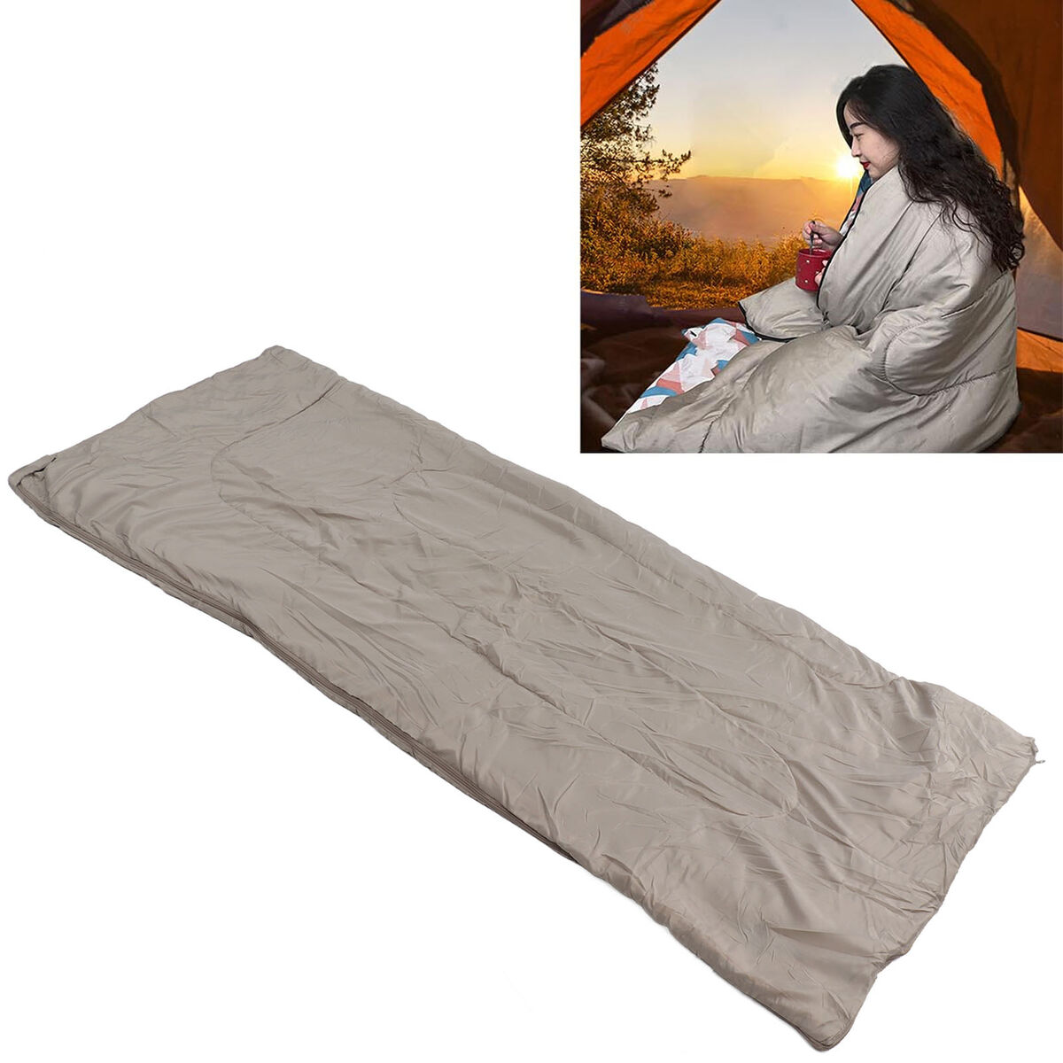 Camping sleeping bag pact sleeping bag color matching keep warm fashionable