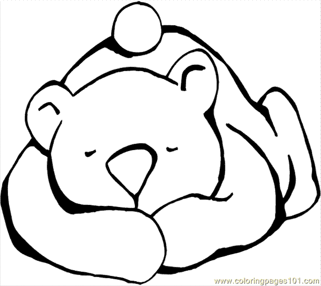 Relax and unwind with a sleeping bear coloring page