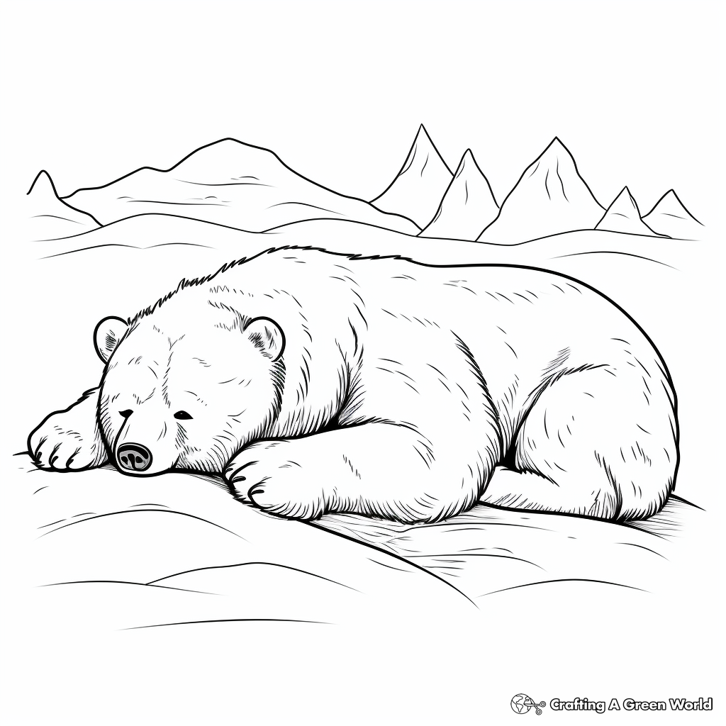 Sleeping bear coloring pages