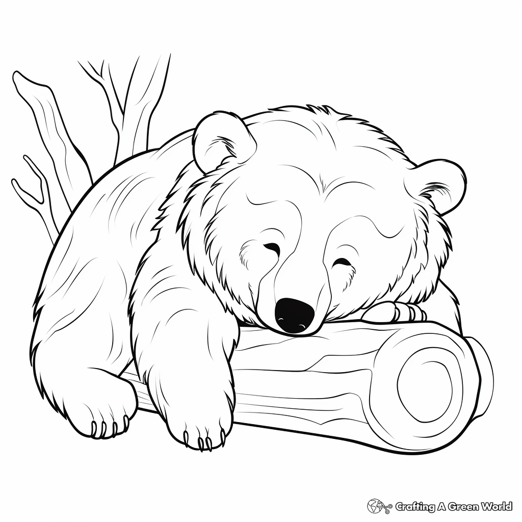 Sleeping bear coloring pages