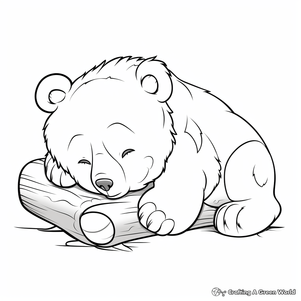 Sleeping bear coloring pages