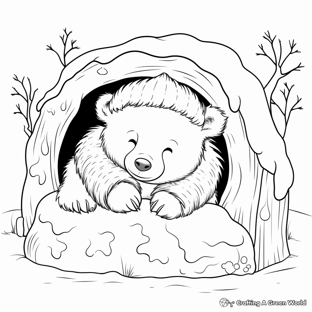 Sleeping bear coloring pages