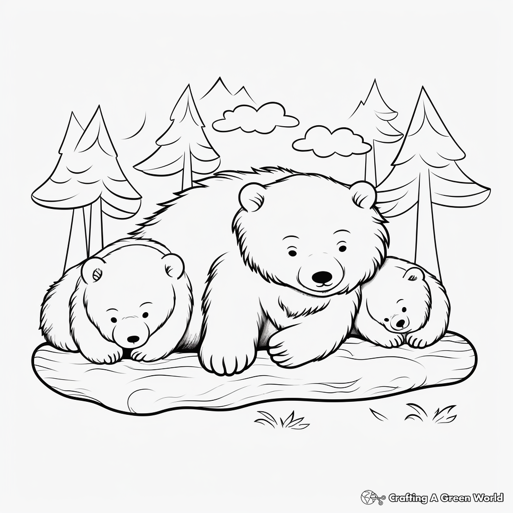 Sleeping bear coloring pages