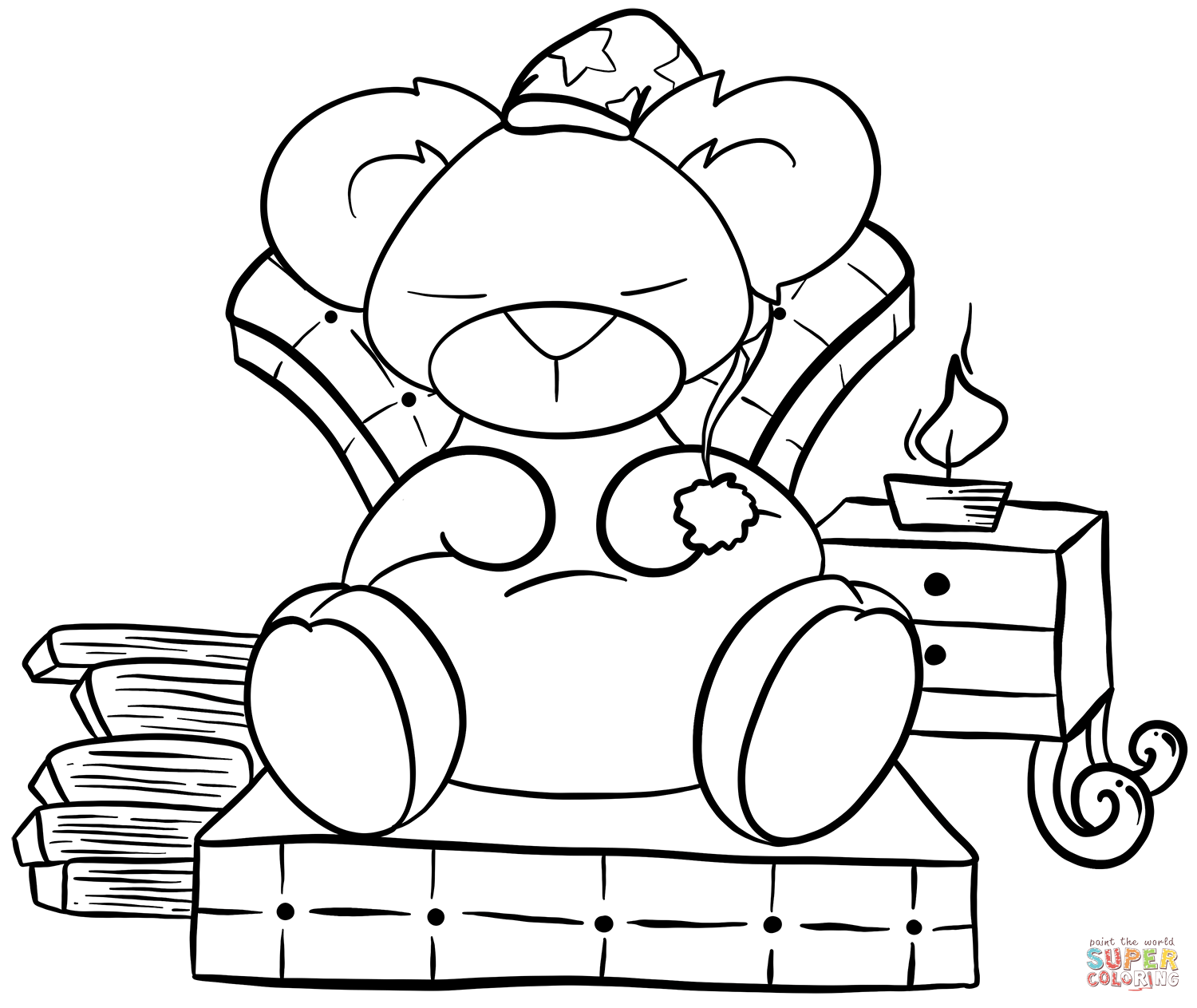 Sleeping bear coloring page free printable coloring pages