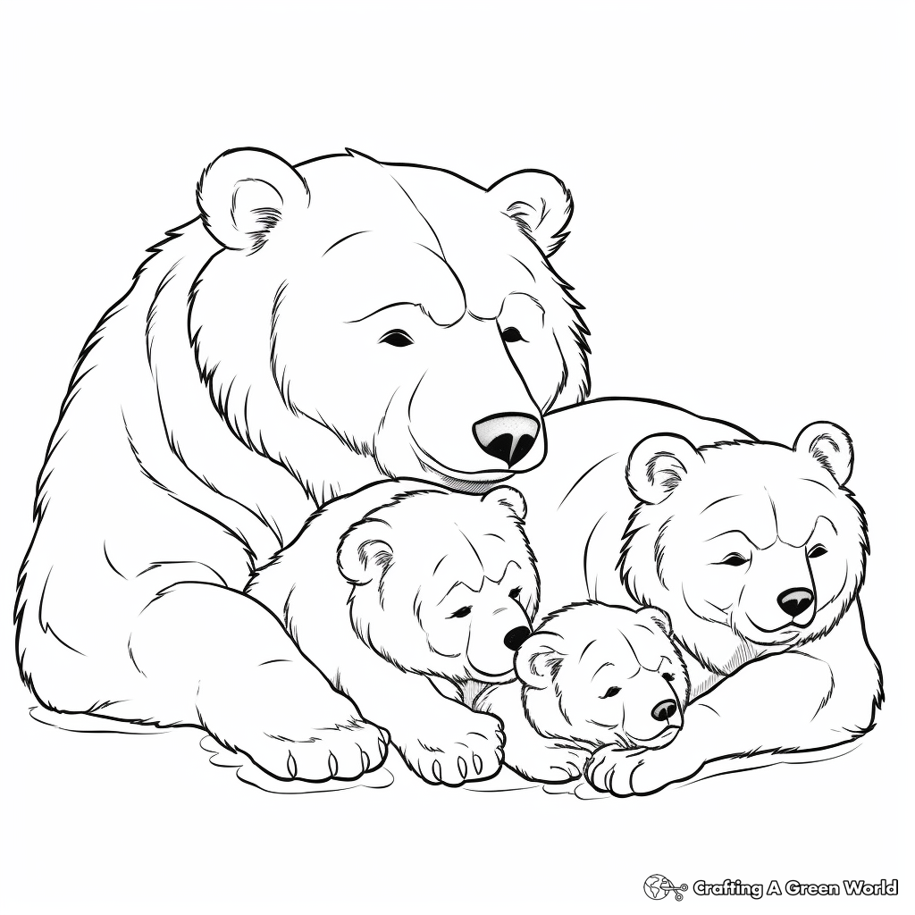 Sleeping bear coloring pages