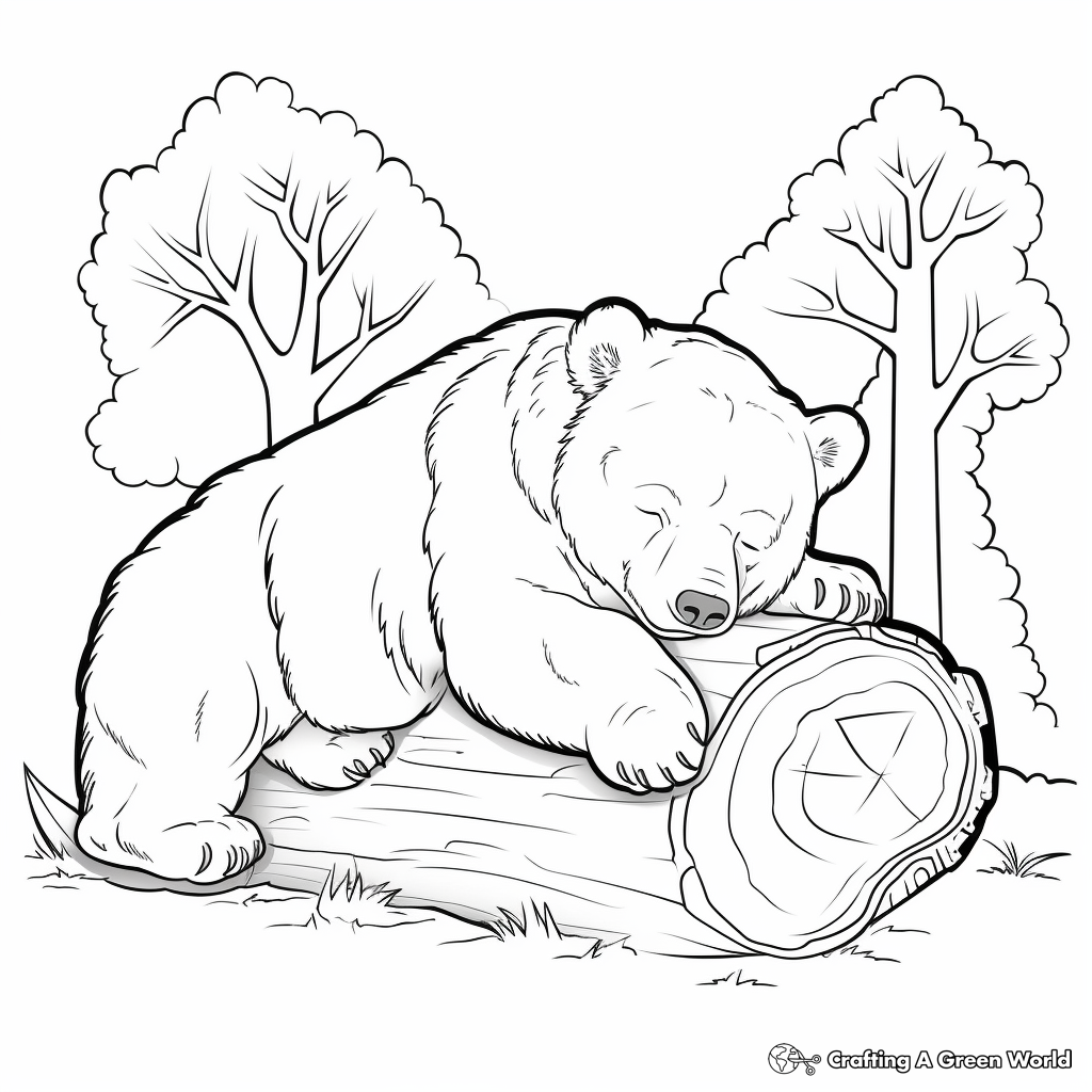 Sleeping bear coloring pages