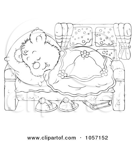 Coloring page outline of a sleeping bear posters art prints by