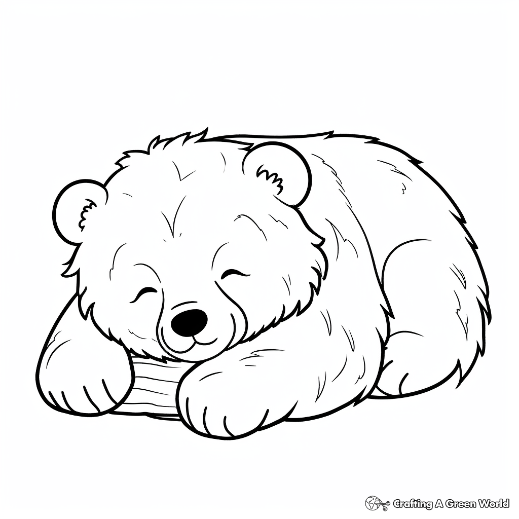 Sleeping bear coloring pages