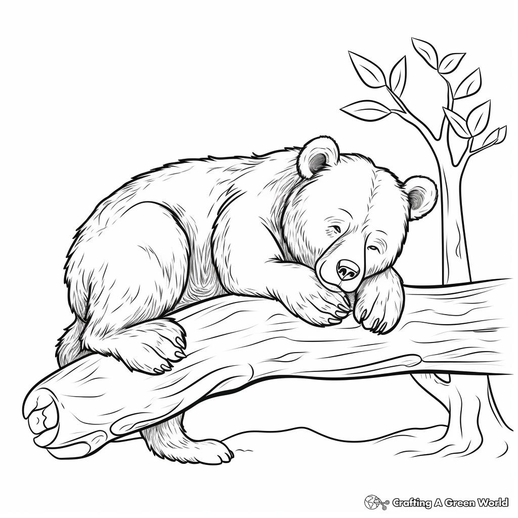 Sleeping bear coloring pages