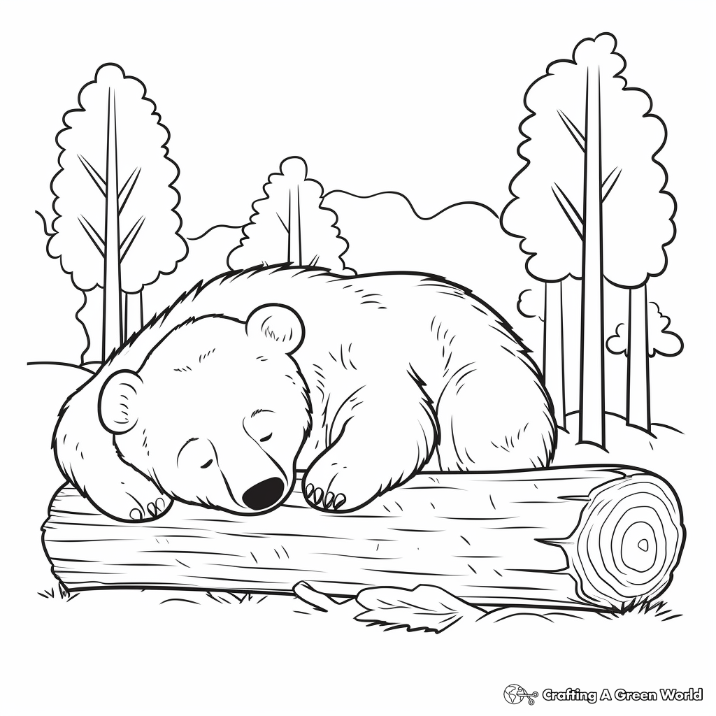 Sleeping bear coloring pages