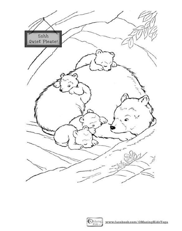 Sleeping bear coloring page omazing kids aac consulting