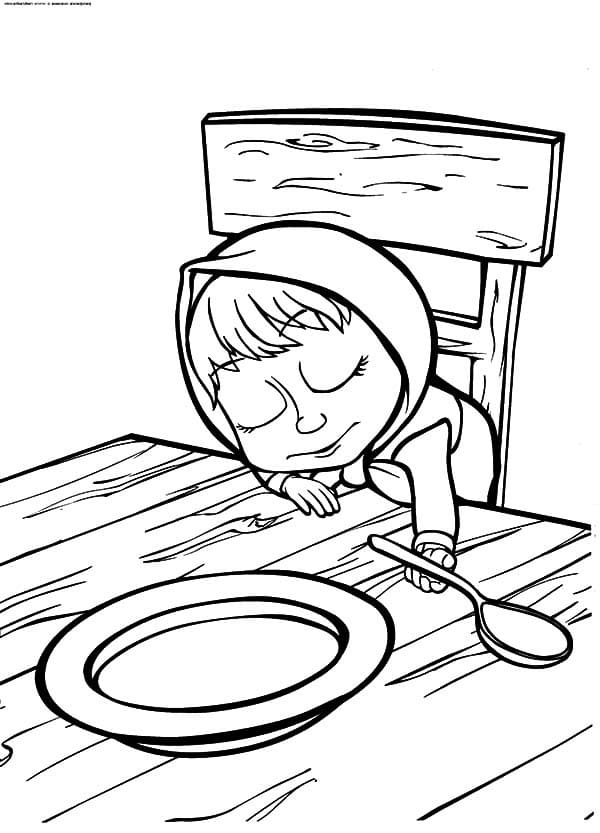 Masha is sleeping coloring page