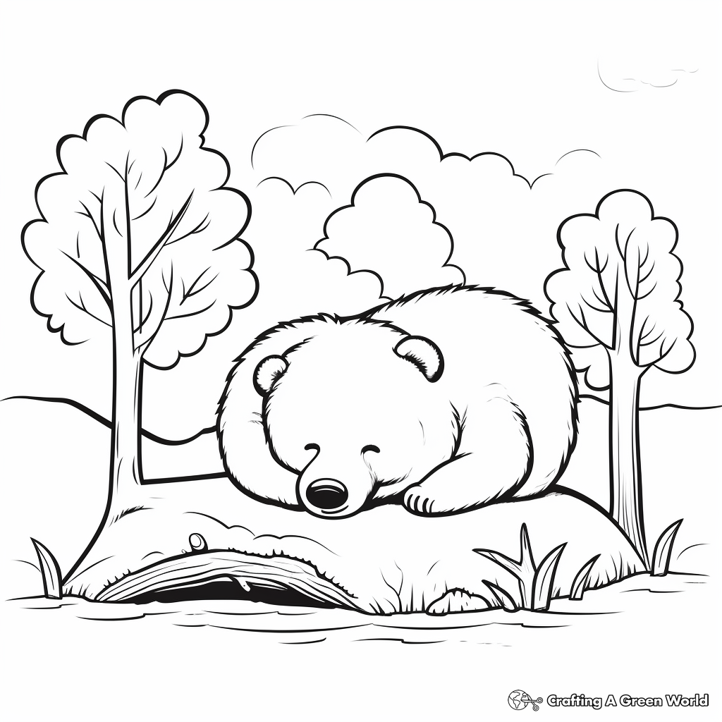 Sleeping bear coloring pages