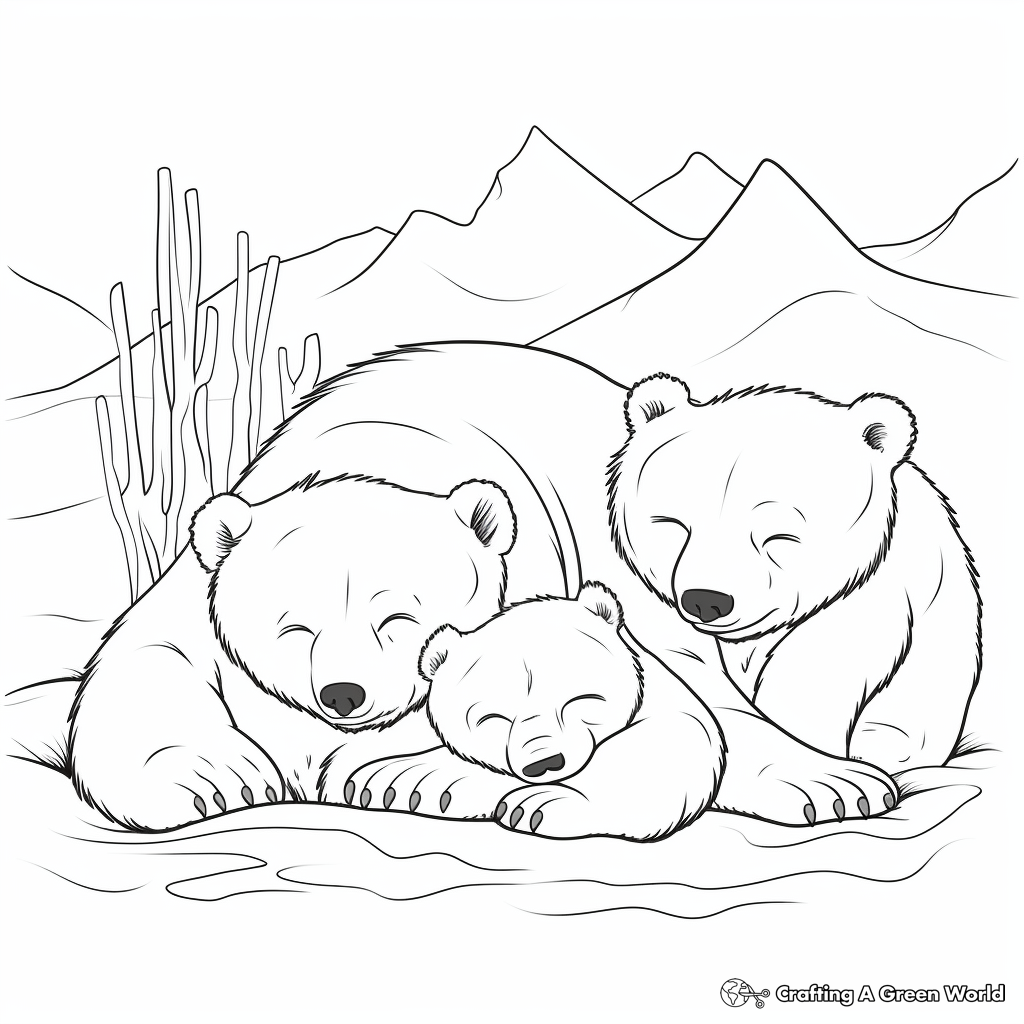 Sleeping bear coloring pages