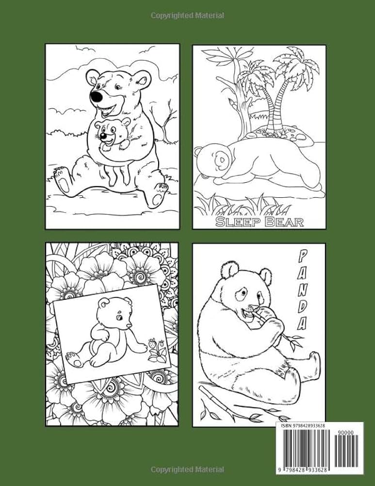 Bear coloring book an amazing collection of bears for kids to color by johannes michelle