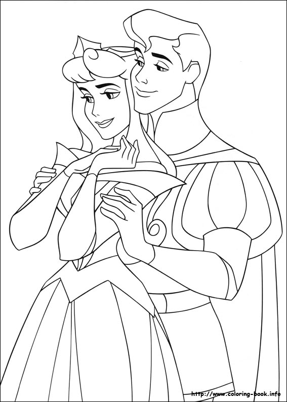 Sleeping beauty coloring picture