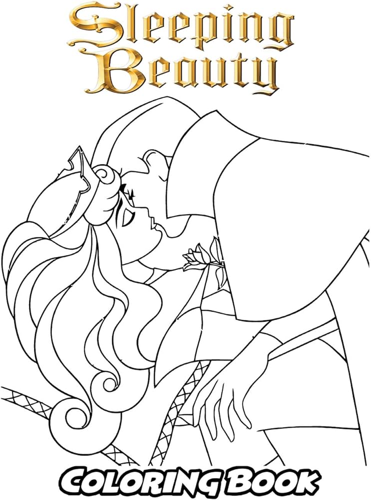 Sleeping beauty coloring book coloring book for kids and adults activity book with fun easy and relaxing coloring pages by