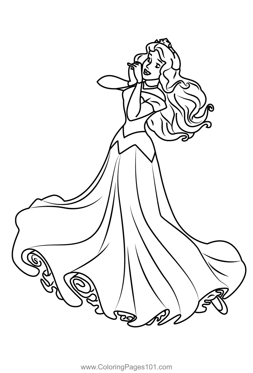 Beautiful aurora coloring page for kids