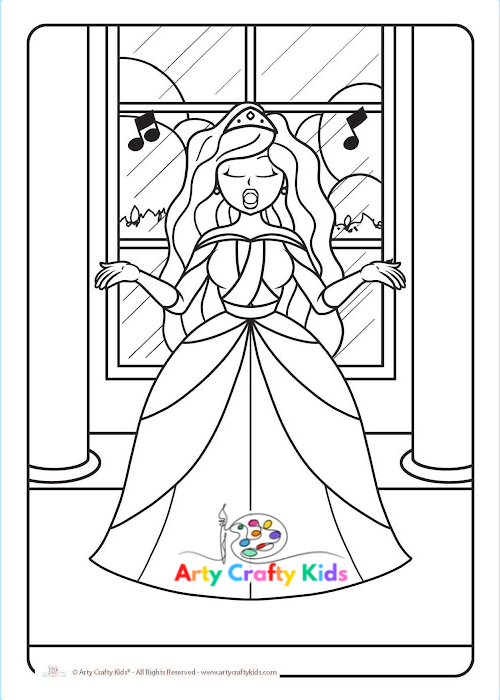 Fairy tale princess coloring pages