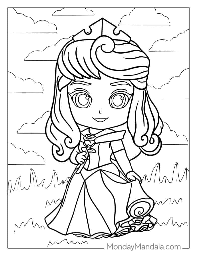 Sleeping beauty coloring pages free pdf printables