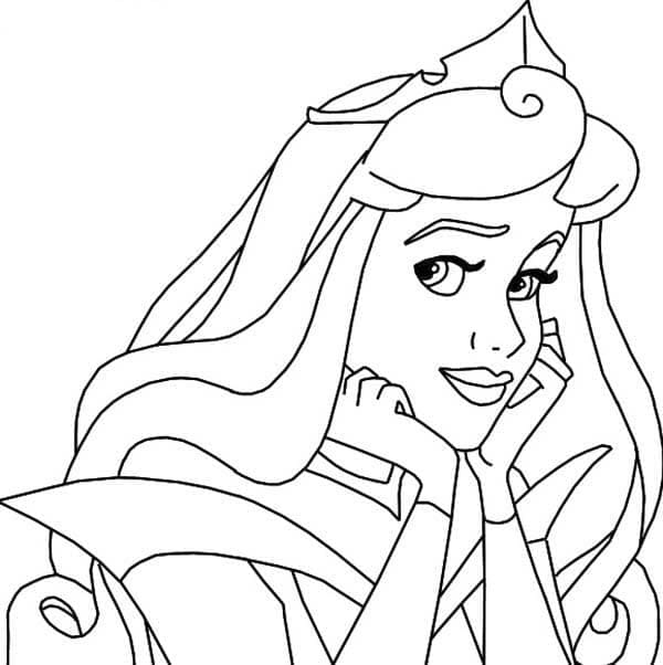 Aurora and rabbit coloring page