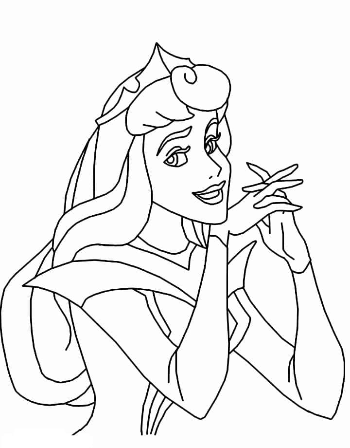 Aurora and rabbit coloring page