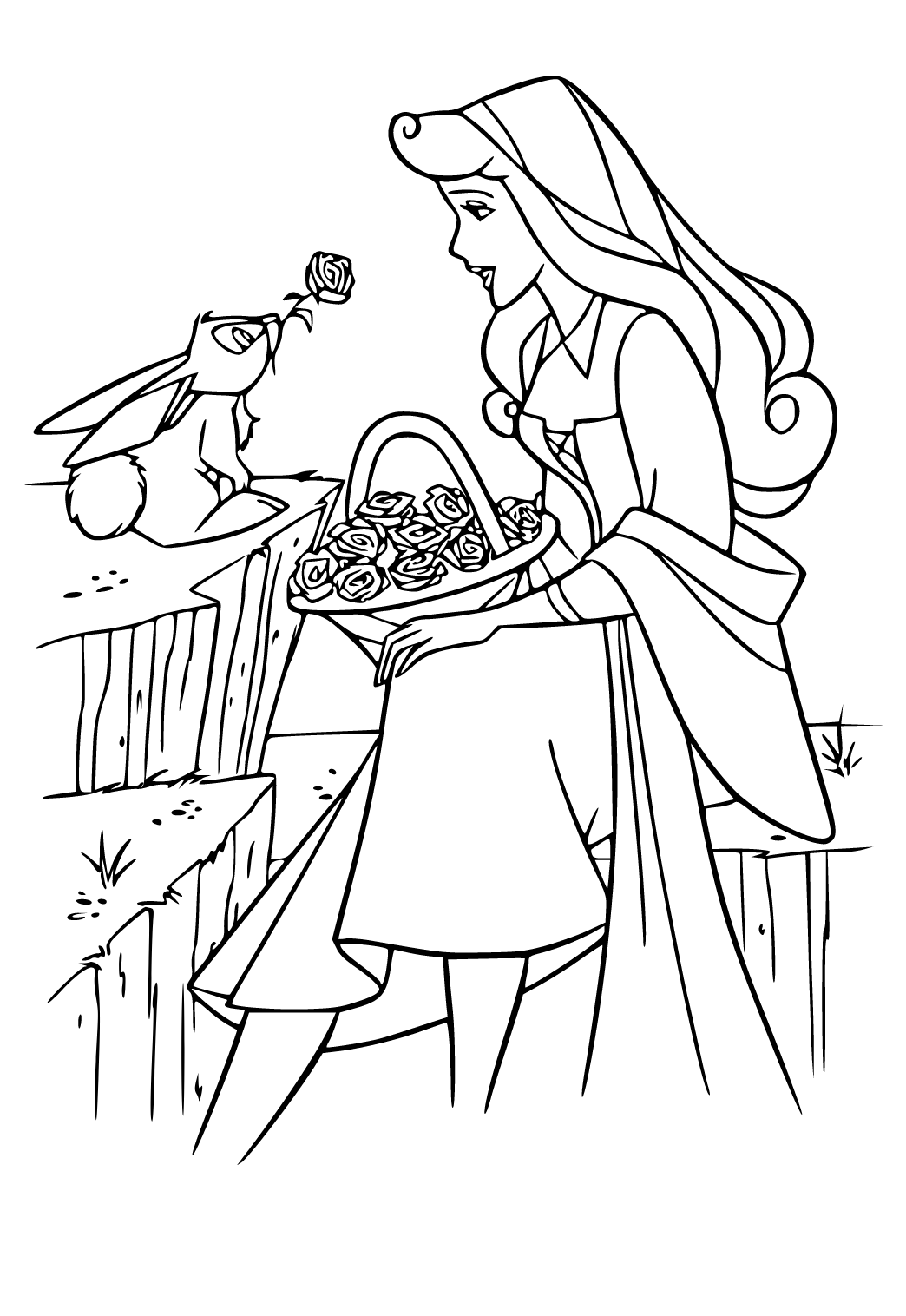 Free printable sleeping beauty rabbit coloring page sheet and picture for adults and kids girls and boys