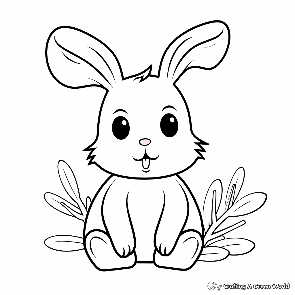 Simple bunny coloring pages