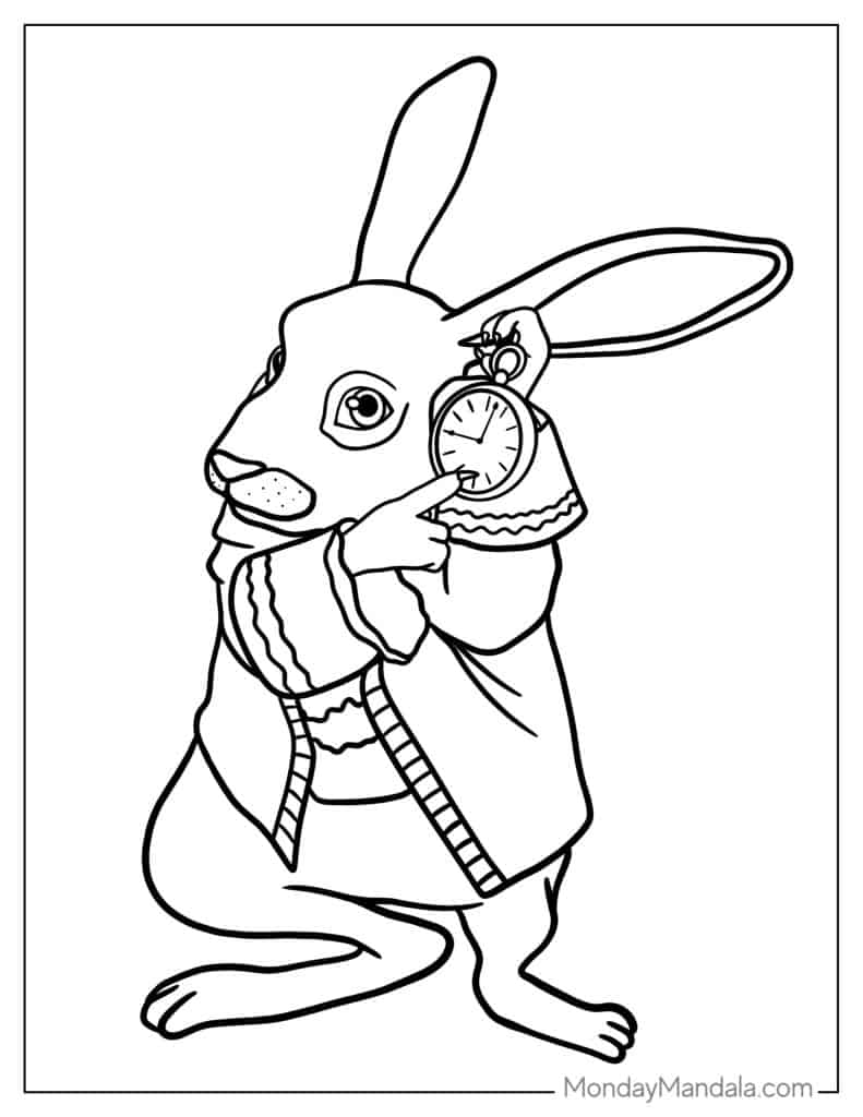 Alice in wonderland coloring pages free pdf printables