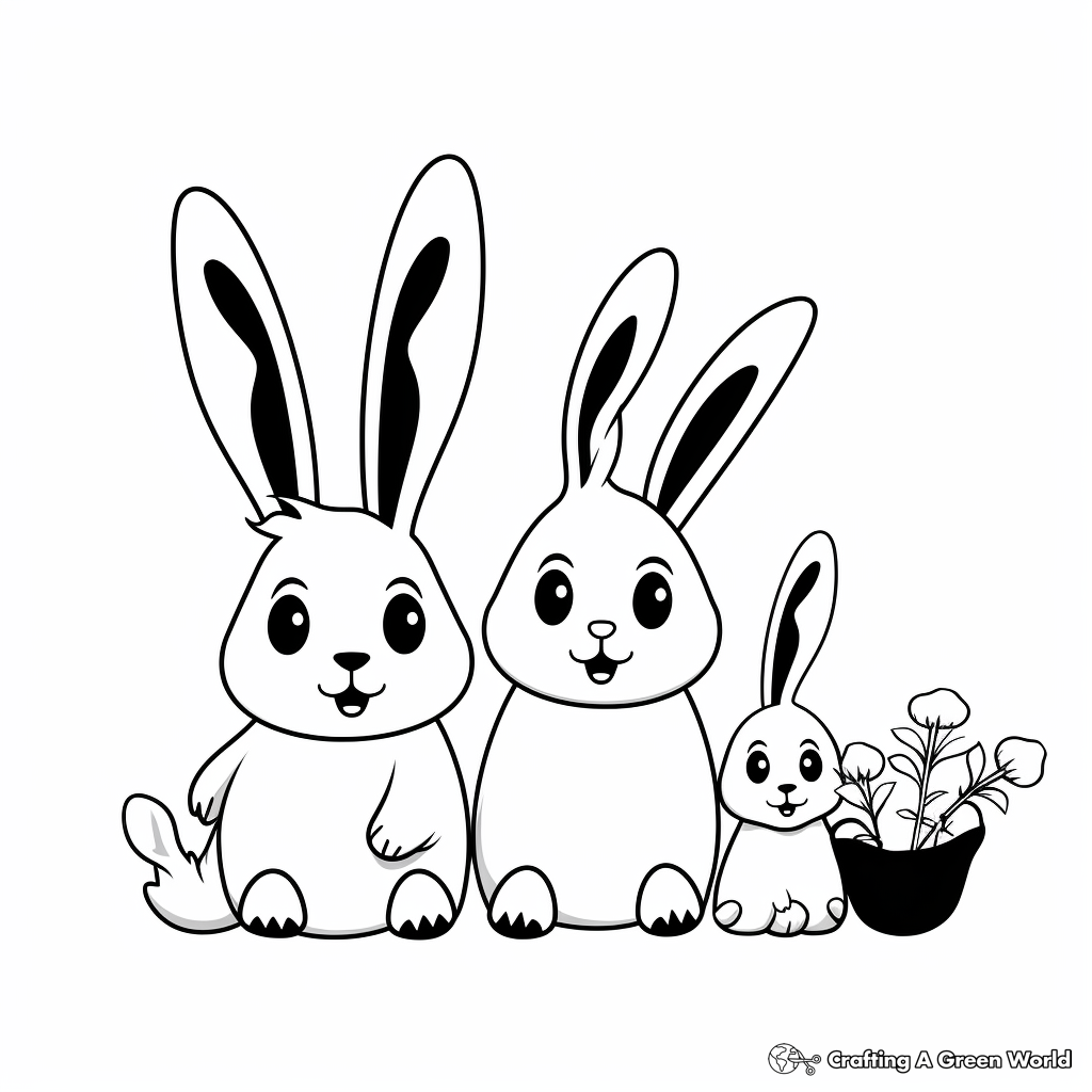 Simple bunny coloring pages