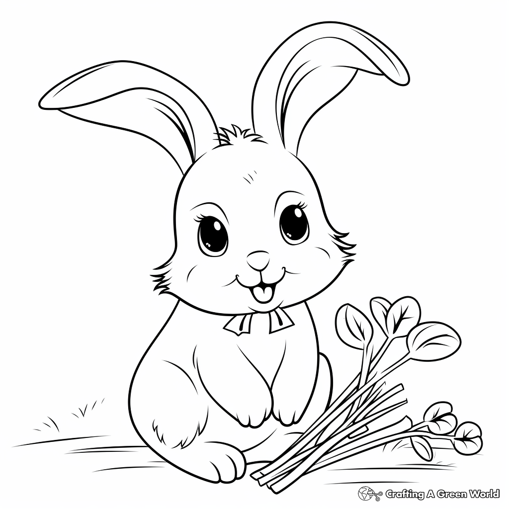 Simple bunny coloring pages