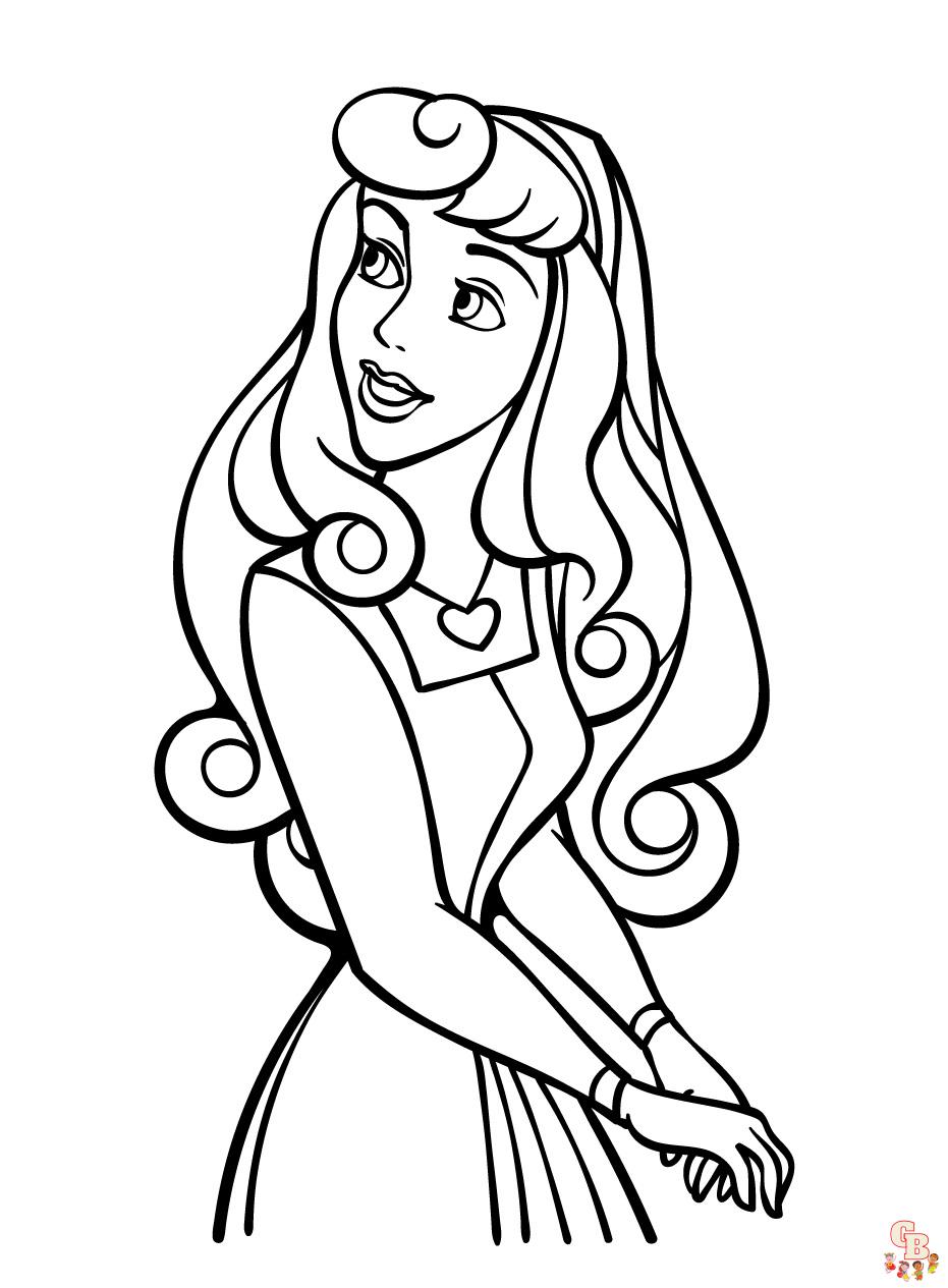 Beautiful sleeping beauty coloring pages printable for kids