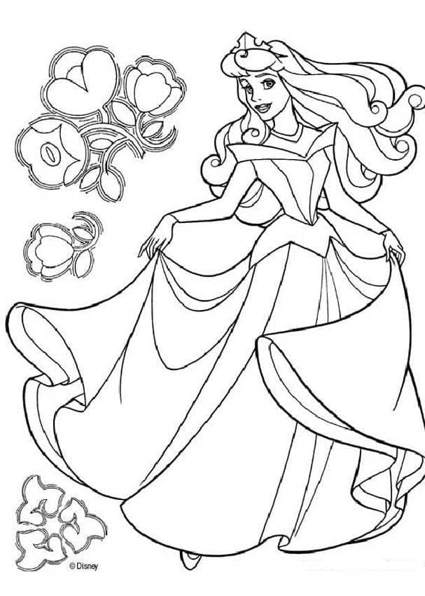 Princess aurora in sleeping beauty coloring page