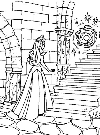 Sleeping beauty coloring page