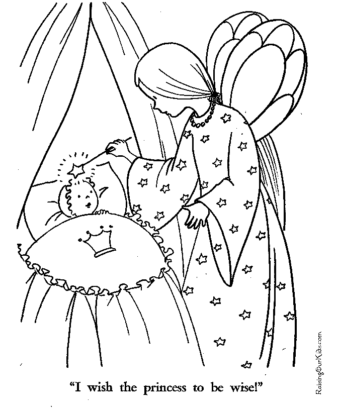 Sleeping beauty coloring page wise princess