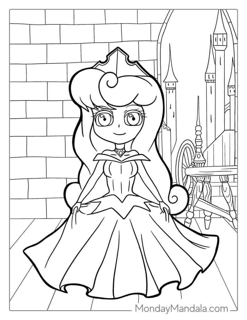 Sleeping beauty coloring pages free pdf printables