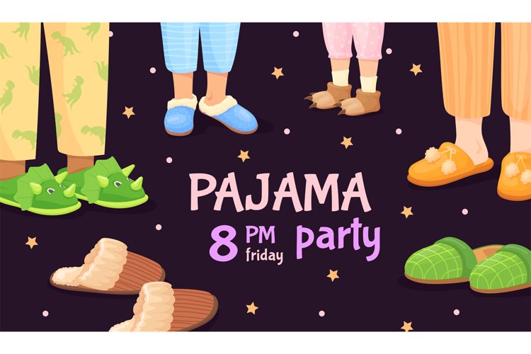 Pajama party sleepover invite for kids holiday birthday ni