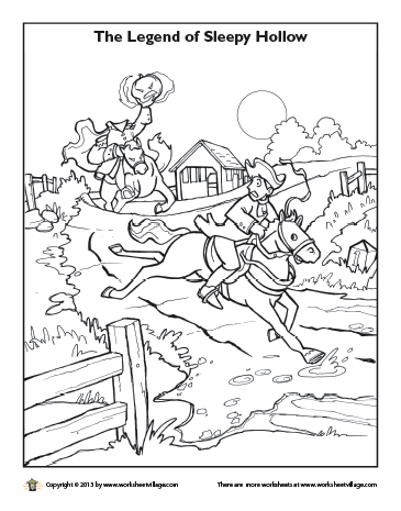 Sleepy hollow coloring page coloring pages legend of sleepy hollow halloween coloring