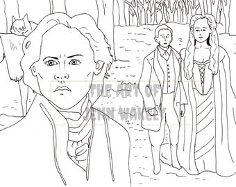 Sleepy hollow coloring page fan art digital download