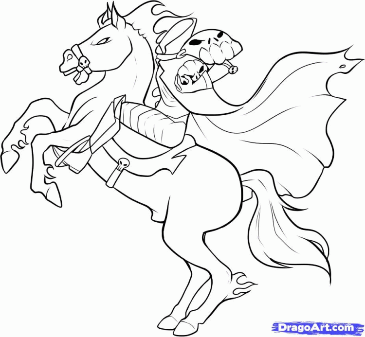 Headless horseman coloring pages printable for free download